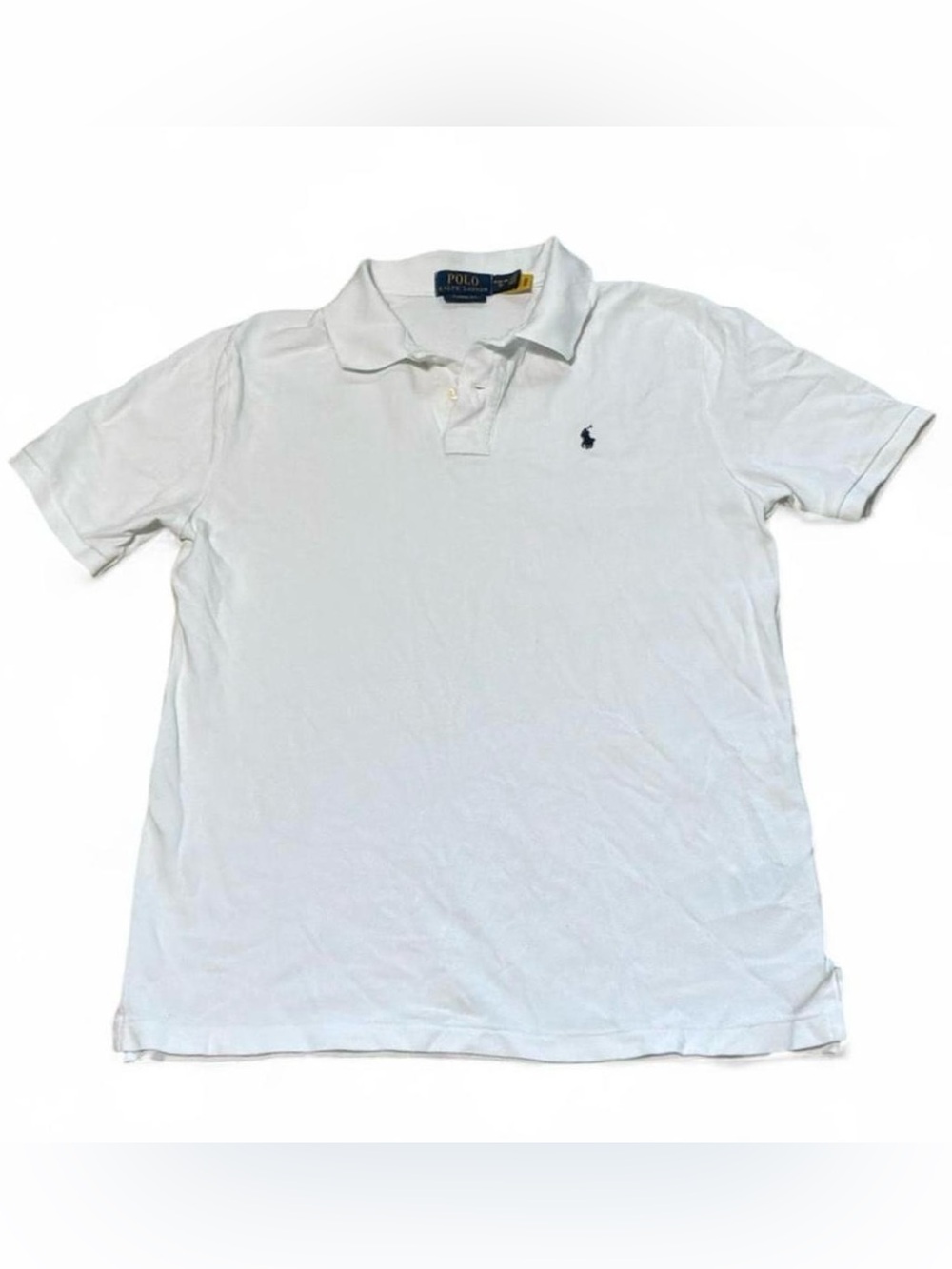 Ralph Lauren White Polo Shirt with Navy Pony
